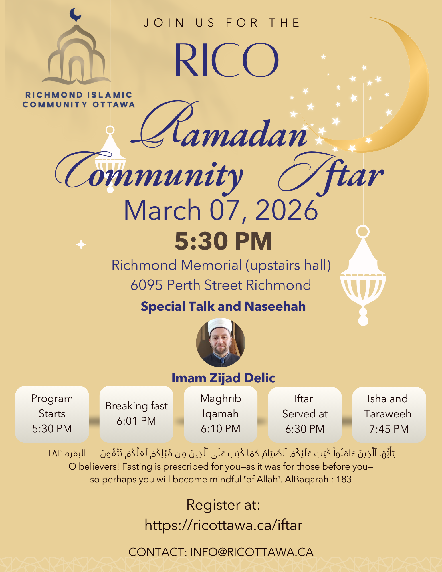 Community Organized Iftar 2026 - March 7th